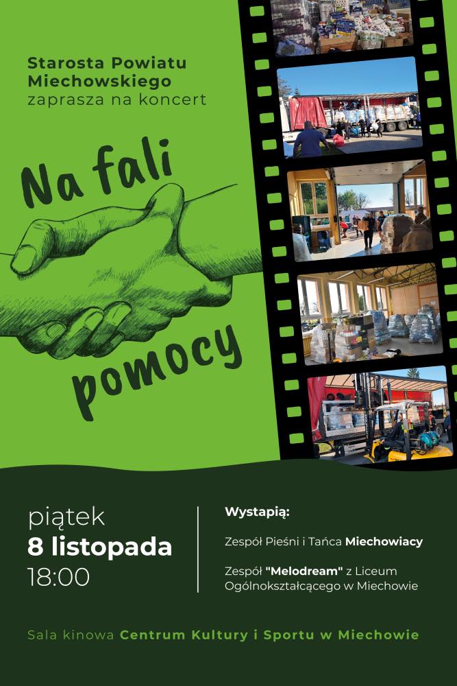 plakat promujący koncert ,,Na fali pomocy