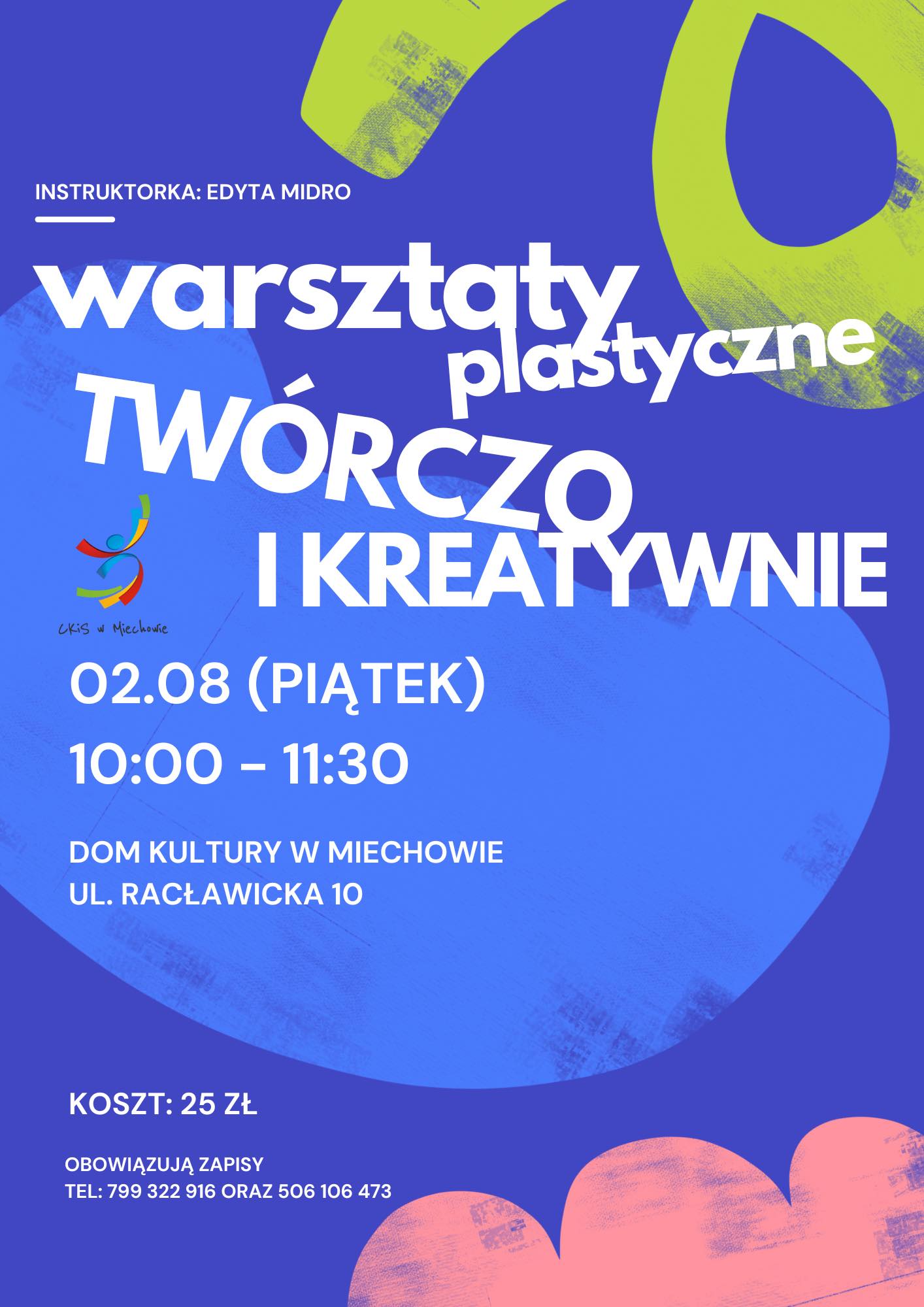 plakat na warsztaty plastyczne